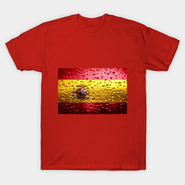 Flag of Spain - Raindrops T-Shirt by DrPen